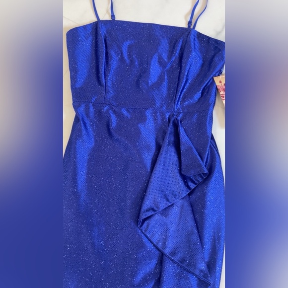 New boutique Emerald Sundae Sparkling Royal Blue Mini Dress multiple sizes nwt - Picture 2 of 6